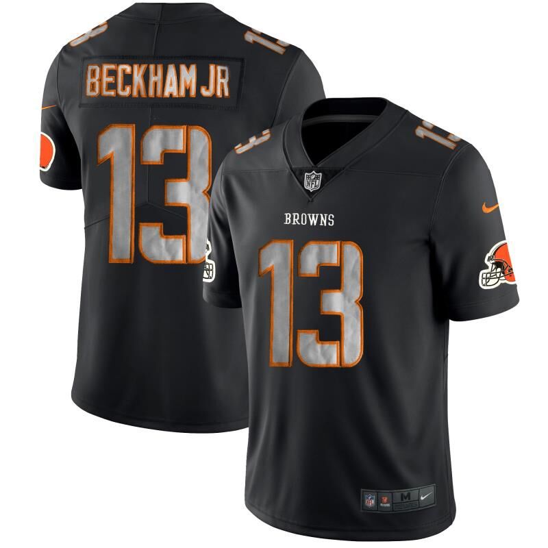 Men Cleveland Browns #13 Beckham Jr Nike Fashion Impact Black Color Rush Limited NFL Jerseys